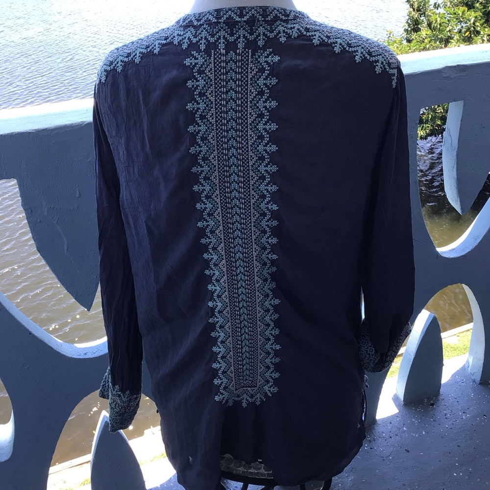 Johnny Was Long Sleeved Tunic Blouse Top - Picture 7 of 14